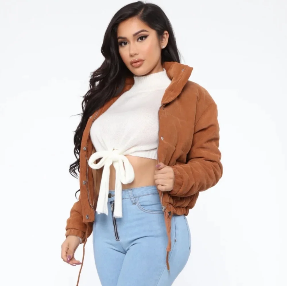 Fashion Nova Cover Your Tracks Puffer Women's Jacket Color Camel - Picture 3 of 9
